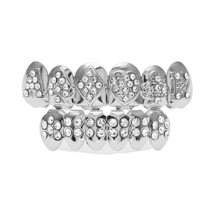 Bijou de Poker en or véritable, grilles de haut et de bas, en cristal et <span class=keywords><strong>diamant</strong></span>, couleur brillante, 40mm - Product Image 4