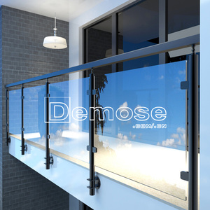 Hiện Đại Màu Đen satin sắt treo tường ban công lan can DIY ngoài trời baluster lan can sàn sàn phụ kiện kính ứng dụng - Product Image 5