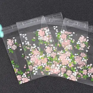 pink Clear Rose Cookie Candy Packaging bag