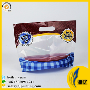 Resealable Plastic <strong>Roast</strong> Chicken <strong>Bag</strong> with Die Cut Handle and Zipper - Product Image 3