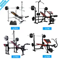 SJ-7850 Multi Home Gym Oefening Apparatuur Verstelbare Gewichtheffen Bench Squat Stand Halterbank Met Lat Bar