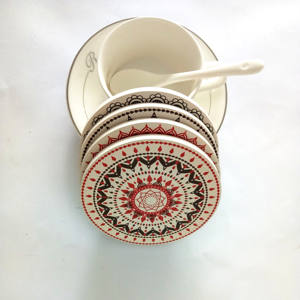 Sous-verre en céramique absorbant l'eau avec impression de logo personnalisé pour la décoration de tasses à café - Product Image 4