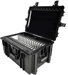 F2-16C FineDee iPad Charging Suitcase - 16 USB Tablet Charging Trolley