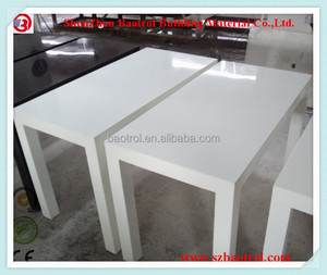 Muebles de superficie sólida diseños modernos restaurante hotpot Mesa, diseños modernos mármol artificial mesa de comedor - Product Image 4