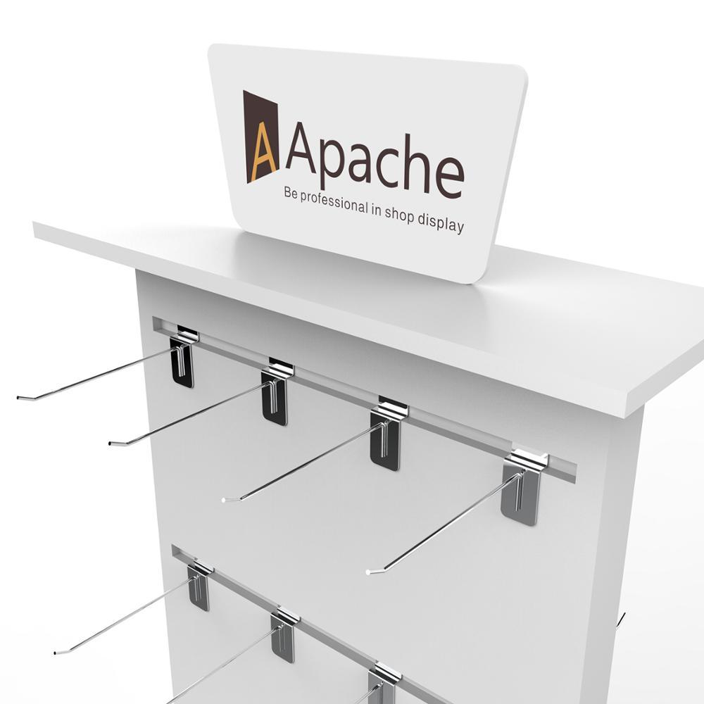 Customized POP Sock Display Stand Double-sided Wooden Display Rack Display Stand for Clothes Shop — view 5