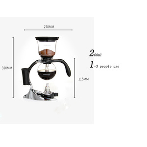 3 bardak sifon kahve ve çay makinesi, kahve sifon Pot cam sifon kahve makinesi - Product Image 3