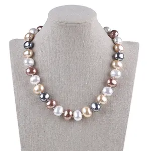 Collier en perles de coquille d'œuf pour femmes, gros bijoux, 13x16mm, offre spéciale,