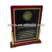 PSS Wooden Award Plaques With Laser Engraved Wood Shield With Metal Logo