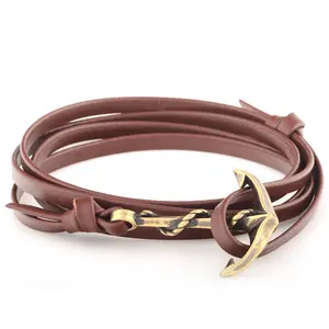 Hot Sale DIY Charms Any Design Leather Bracelet Anchor