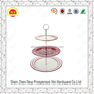 2021 Hình Tròn Trang Trí Hoa Ba Tầng Kim Loại Vàng Treo Bánh Cưới - Product Image 4