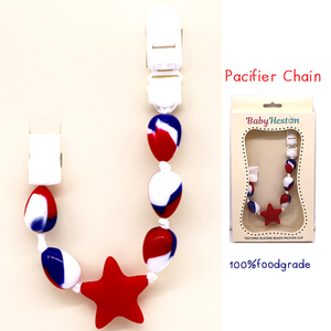 Cadena de chupete de Metal masticable para bebé, no tóxico, chupete de cuentas de silicona - Product Image 2