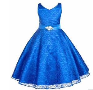 D0053 Abito da Bambina con Pizzo, Vestito Principessa Elegante <span class=keywords><strong>per</strong></span> Bambine - Product Image 2