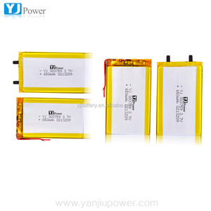 Alibaba China 303759 3,7 v 650 mAh regchargeable ultradünne lipo batterie, für bluetooth stereo - Product Image 6