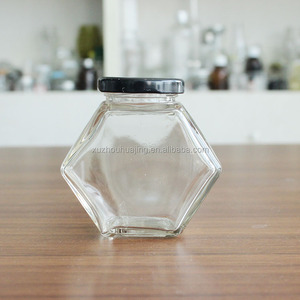 Cấp thực phẩm thiết kế độc đáo phẳng hình lục giác mật ong lọ thủy tinh 180ml với Twist OFF có nắp đậy - Product Image 2