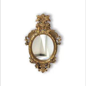 B & C Art Decoratieve Grote Klassieke Barokke Gouden Ovale Spiegel Frame Ronde Muur Spiegel