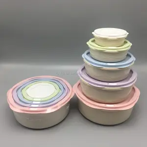 Respectueux de l'environnement 5 pcs en plastique arc-en-ciel gamelles et boîtes à lunch et ensemble de récipient de nourriture de récipient de préparation de repas