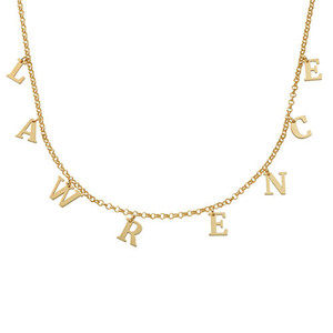 Tarnish Free Personalized Custom Name Statement Stainless Steel Link Chain <strong>Necklace</strong> Gold Plated <strong>Initial</strong> Letter <strong>Charm</strong> <strong>Necklace</strong> - Product Image 4