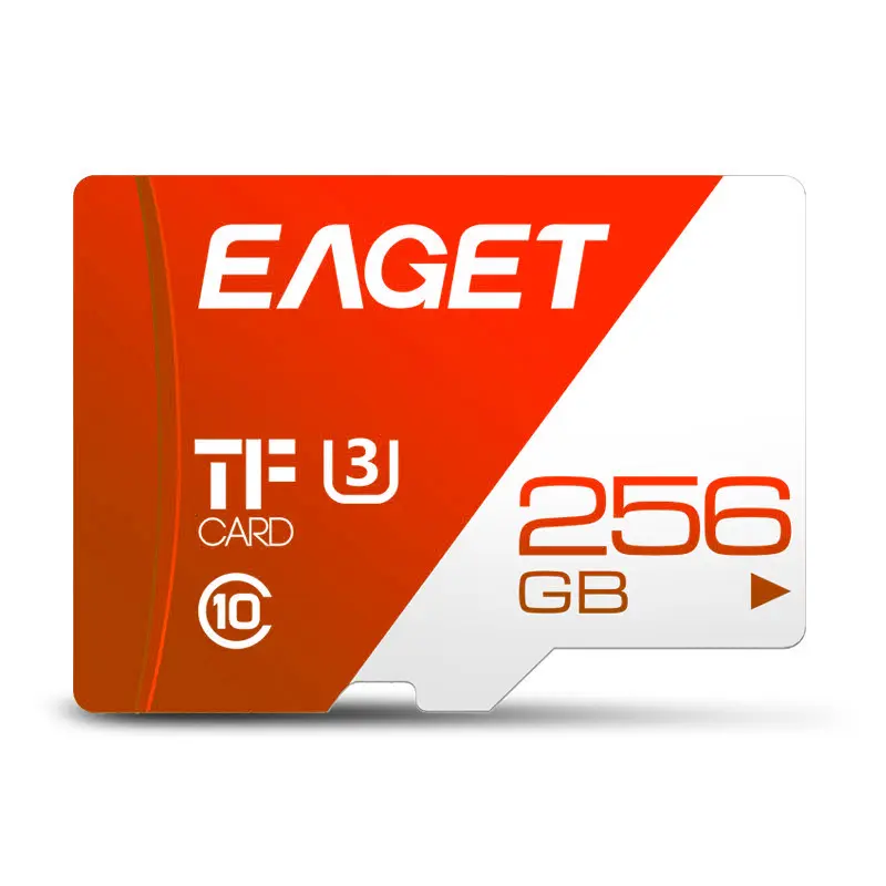 EAGET Kartu TF Kelas 10 256GB, UHS-I Kecepatan Tinggi Flash Asli untuk Ponsel Tablet Kartu SD TF