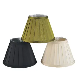 Hoge Kwaliteit Goedkope Royal Ontwerp Ronde Conische Vorm Geplooide Lamp Shade Covers Kroonluchter Doek Lampenkap Voor Verlichting Lampen