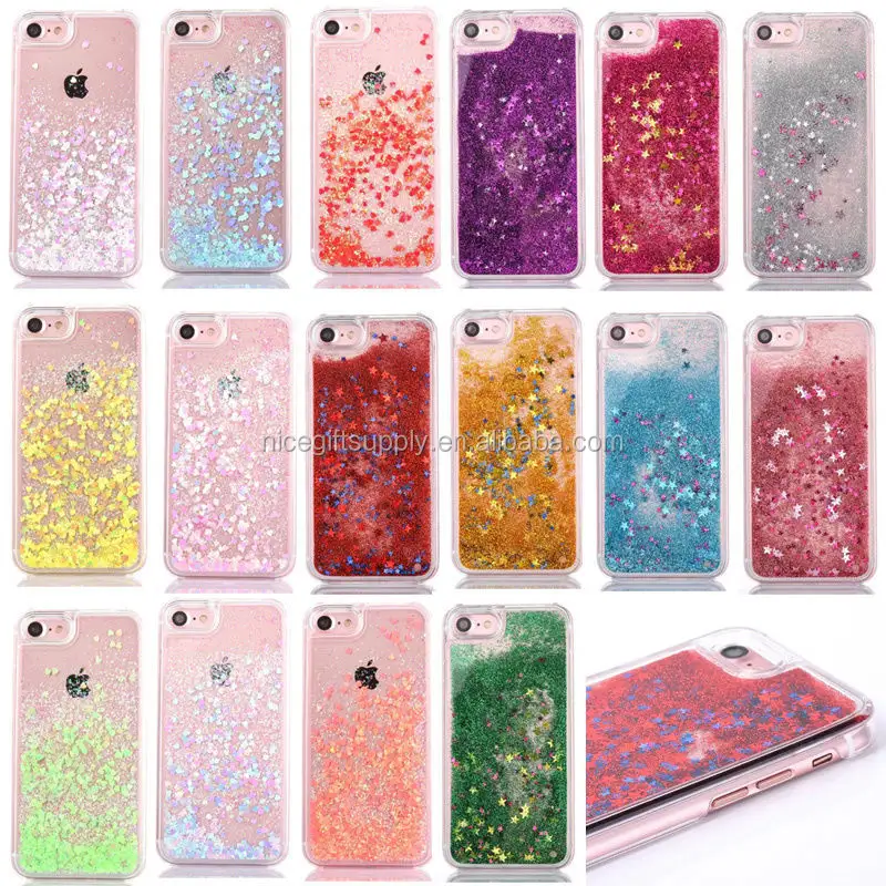Popular Sequins Fresh Quicksand Star Glitter Mobile Phone Case for Iphone 7 Plus Samsung S7