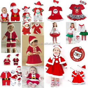 Nuevo estilo de navidad <span class=keywords><strong>santa</strong></span> <span class=keywords><strong>claus</strong></span> santarina santarina traje para los niños de navidad para el bebé - Product Image 3
