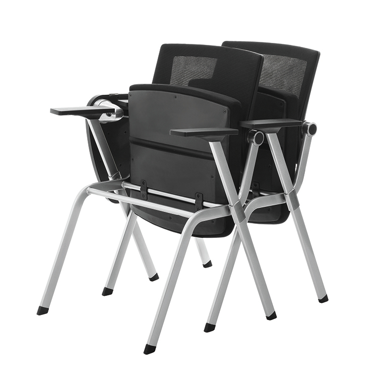 School Mobile foldable chairs stackable lecture conference chair with writing pad