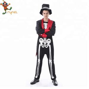 Alta Qualidade Mens Day Of The Dead Traje Smoking Terno Com Chapéu Do Crânio Do Açúcar Mexicano - Product Image 3