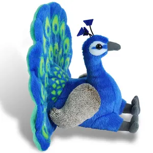 Pavone di peluche vivld blu morbido farcito di vendita caldo standard EN71