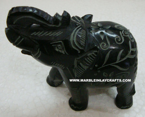 เตาเผาเครื่องหอมรูปช้างทำจากหินสบู่ดำ - Product Image 1