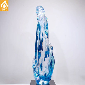 Sculpture en résine artistique de luxe faite à la main, écologique, en polyrésine transparente, design abstrait pour la décoration intérieure, légère et imperméable - Product Image 6