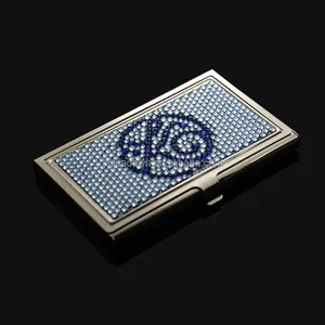 Porta cartão de metal brilhante, brilhante, moda diamantes CD-Q003