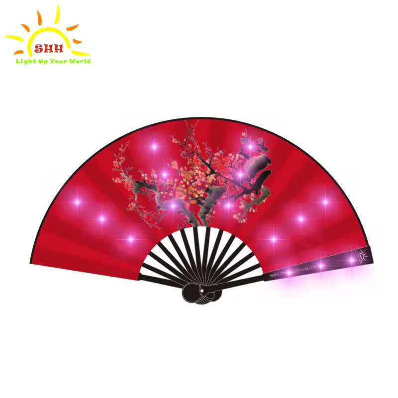 Custom Logo Advertising led blinking Folding Fan