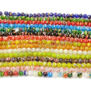 Dijual Pabrik Manik-manik Kaca <span class=keywords><strong>Murano</strong></span> Millefiori, Manik-manik Bulat 4Mm untuk Membuat Gelang - Product Image 2