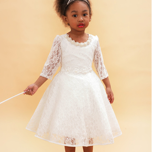 Precio barato encantadora <span class=keywords><strong>princesa</strong></span> de hadas puro encaje de tul blanco vestido de la muchacha de flor - Product Image 2