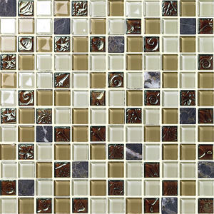 Azulejos de mosaico de cristal para baño, mezcla de cerámica verde - Product Image 3