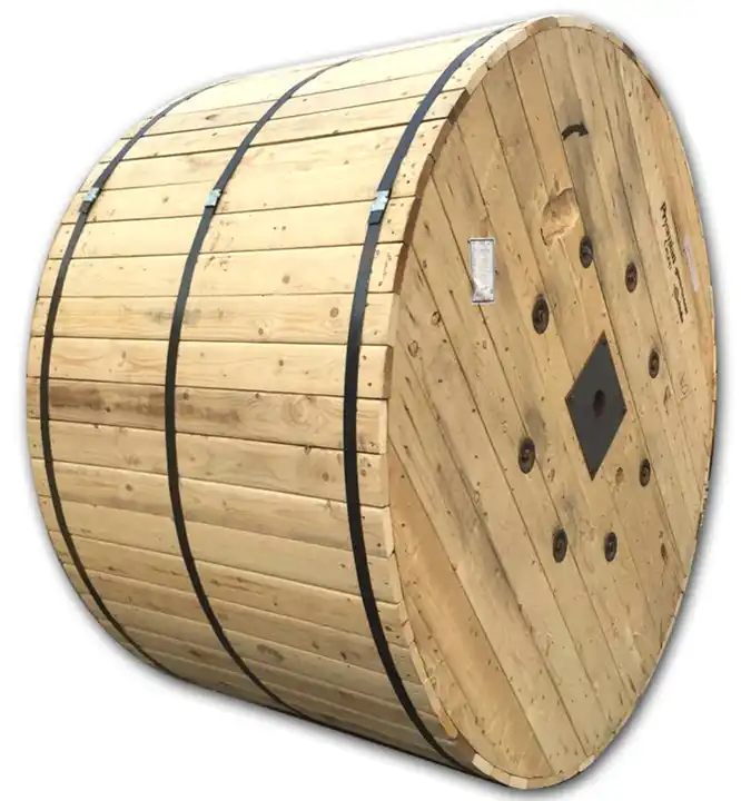 pinewood wooden cable drum