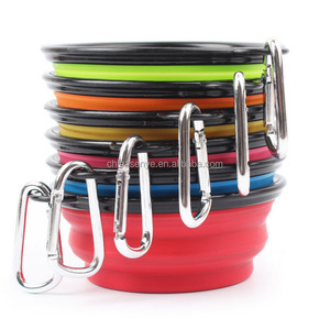 Tigela de alimentação dobrável para animais, portátil, cão, gato, viagem, acampamento, alimentador de água com gancho - Product Image 6