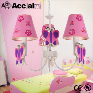 Rose bonbon enfants tissu chaîne <span class=keywords><strong>lustre</strong></span> style ligne papillon suspendus éclairage pour salon - Product Image 6