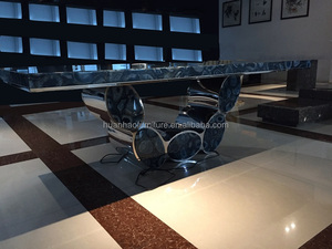 2016 Foshan muebles última 8 plazas rectángulo mesa de comedor de mármol DH-1408 - Product Image 2