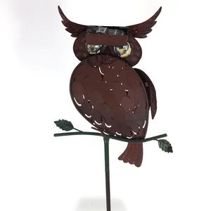 Hibou en métal coloré à LED avec panneau solaire, étanche, luminaire décoratif idéal pour un jardin - Product Image 4