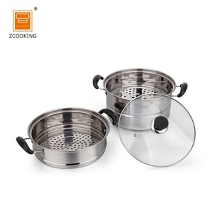 28cm Portable Multi-function Stainless Steel Food Display <strong>Steamer</strong> Pot 2 Layer Stainless Steel <strong>Steamer</strong> - Product Image 2
