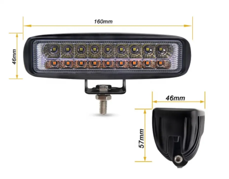 Single Row 12V Automotive Led Work Light Off Road Accessories