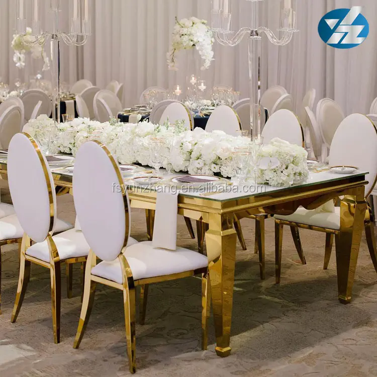 Fabriek Directe Verkoop En Groothandel Wedding Banquet Rvs Gold Stoel