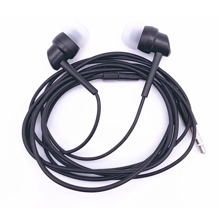 Kualitas Tinggi Suara Yang Baik Hitam Bulat Kabel 3.5 Mm In-Ear Radio Earpiece Earplug
