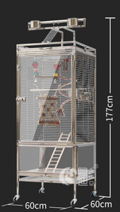 Cages pour animaux de compagnie en verre acrylique transparent d'usine avec cage à oiseaux en acier inoxydable BC601 - Product Image 3