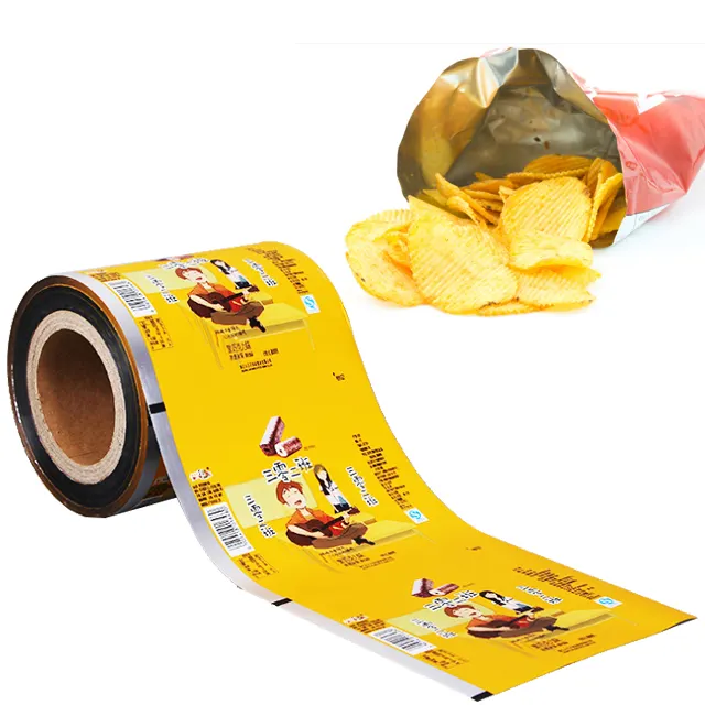 Costume impresso lanche embalagens de alimentos da folha de batata chip rolo de filme