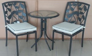 Silla de aluminio fundido Marcos Redondo Malasia <span class=keywords><strong>Mesa</strong></span> real conjunto Bistro para jardín - Product Image 3