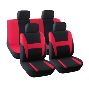 Универсальные Чехлы для автомобильных сидений из полиэстера с красными и черными стежками, 2 мм