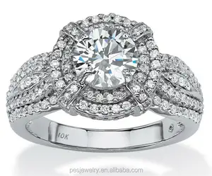 Sparkling round AAA Cubic Zirconia korean wedding ring