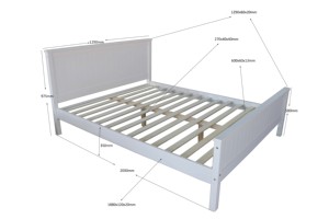 <span class=keywords><strong>Letto</strong></span> Matrimoniale Moderno DISHI con <span class=keywords><strong>Testiera</strong></span> e Doghe in Legno Massello Stile Morbido - Product Image 2